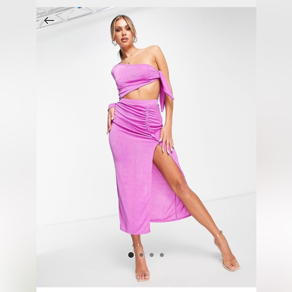 Asos design cut out tie side fuschia pink dress